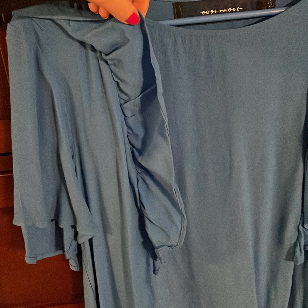 🦋Code Mode Nordstrom Flutter Sleeve Ruffle Blouse - Picture 6 of 13